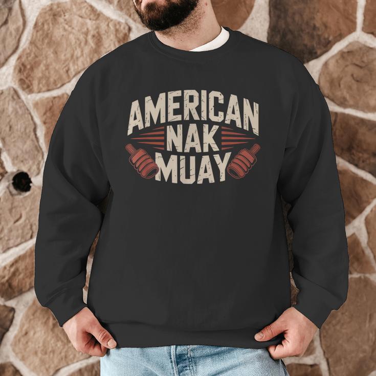 Muay Thai American Nak Fighter Identity Boxing Proud Sport Men Graphic Sweatshirt