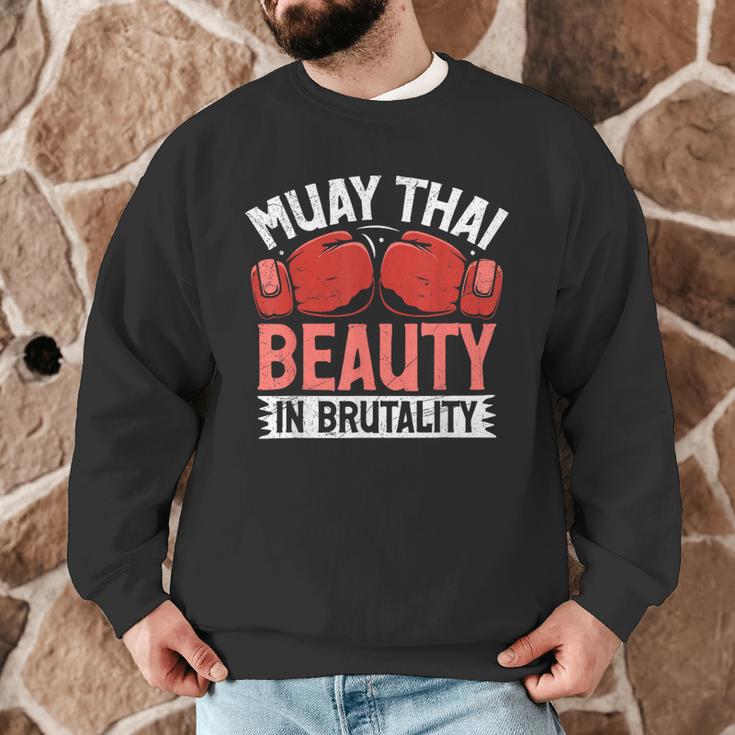 Muay Thai Beauty In Brutality Muay Thai Men Graphic Sweatshirt