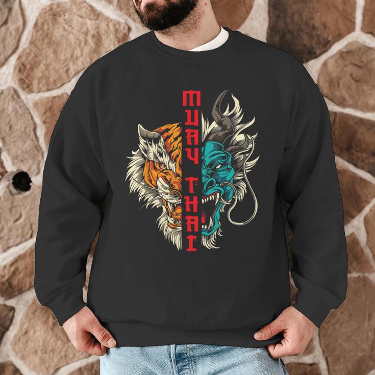 Muay Thai Thai Boxing Dragon Tiger Men Graphic Sweatshirt Muay Thai Thai Boxing Dragon Tiger Men Graphic Sweatshirt