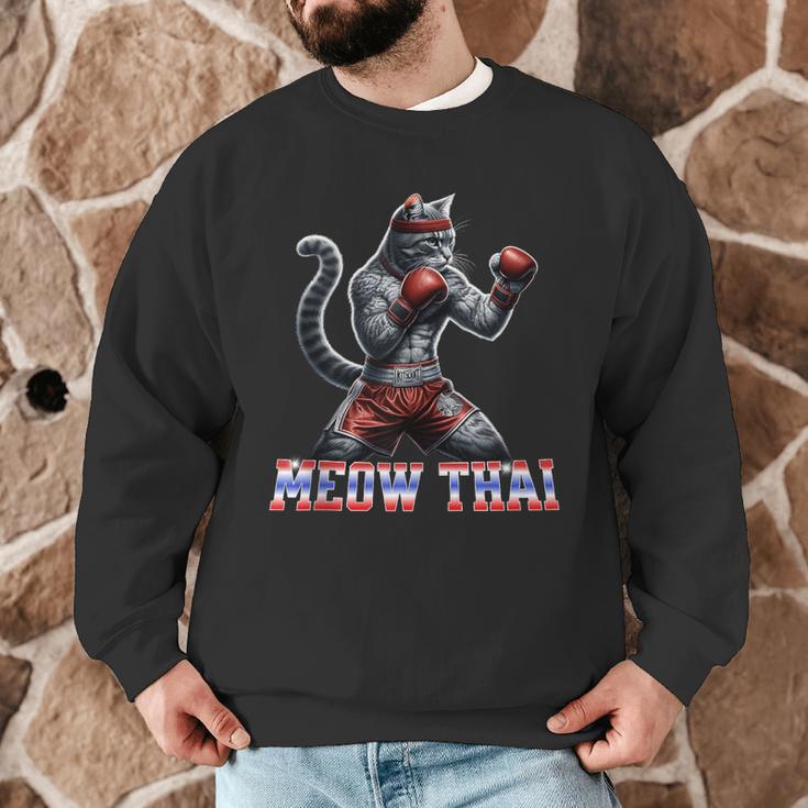 Muay Thai Cat Meow Thai Boxing Men Graphic Sweatshirt Muay Thai Cat Meow Thai Boxing Men Graphic Sweatshirt