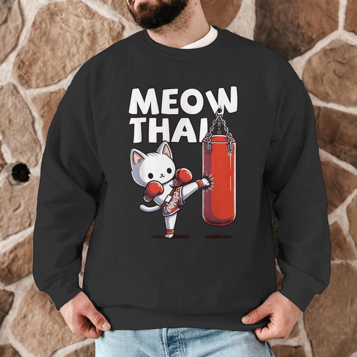 Muay Thai Cat Meow Thai Thai Boxing For Youth Muay Thai Men Graphic Sweatshirt