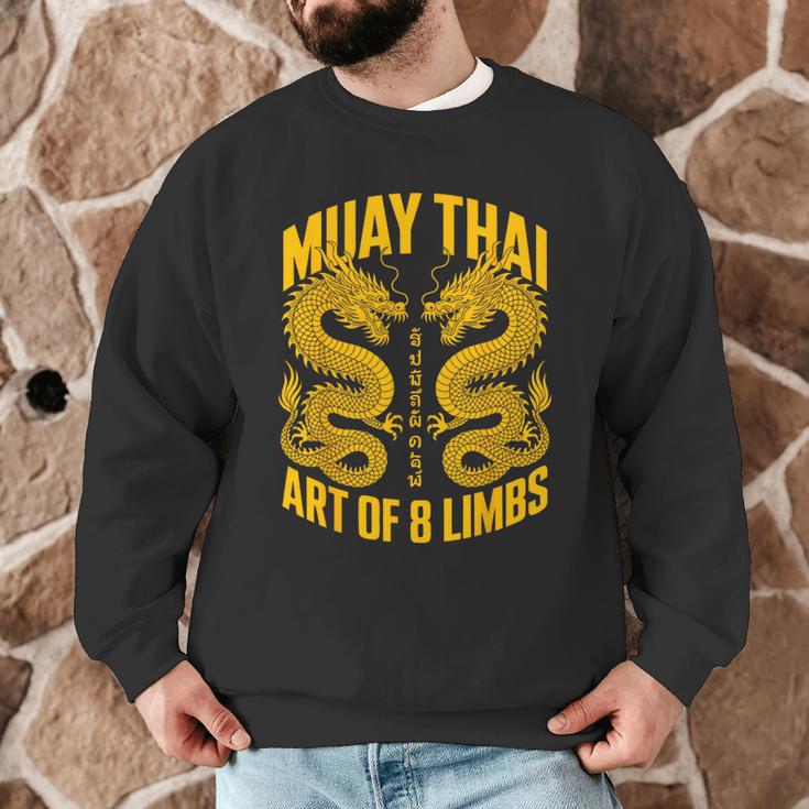 Muay Thai Dragons Thai Boxing Fighter Men Graphic Sweatshirt