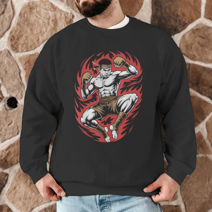 Muay Thai Elbow Strike Silhouette Minimal Clean Sport Men Graphic Sweatshirt Muay Thai Elbow Strike Silhouette Minimal Clean Sport Men Graphic Sweatshirt