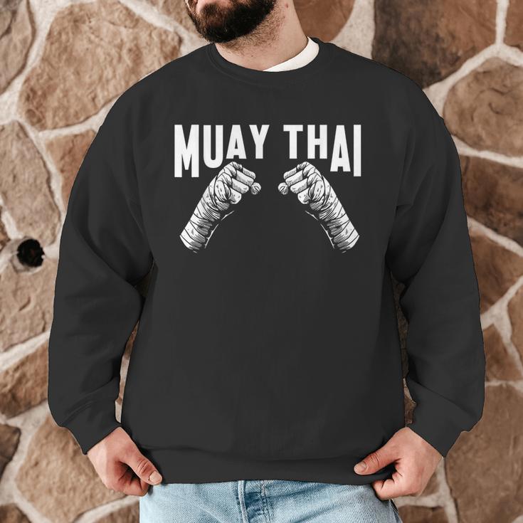 Muay Thai Fighter Fists MMA Club Martial Arts Fighting Coach Men Graphic Sweatshirt