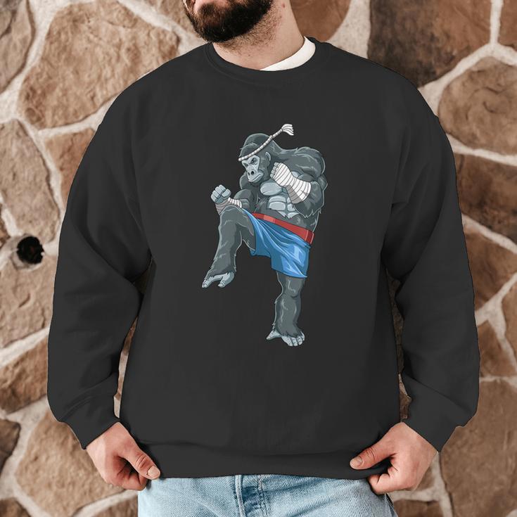 Muay Thai Gorilla Thai Boxing Men Graphic Sweatshirt
