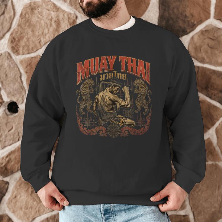 Muay Thai Grandpa Vintage Thai Boxing Fighter Art Men Graphic Sweatshirt Muay Thai Grandpa Vintage Thai Boxing Fighter Art Men Graphic Sweatshirt