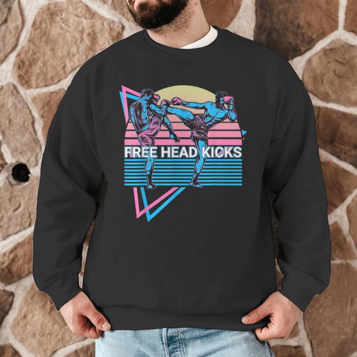 Muay Thai Kickboxing Retro Free Head Kicks Men Graphic Sweatshirt Muay Thai Kickboxing Retro Free Head Kicks Men Graphic Sweatshirt