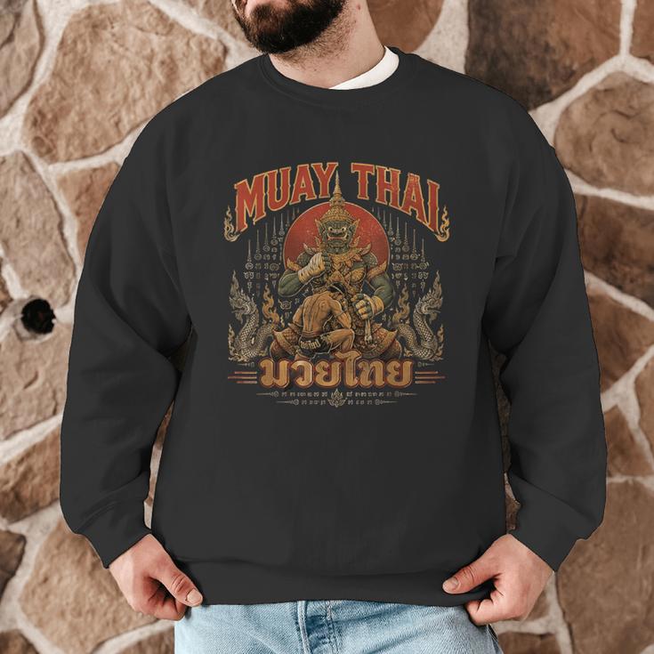 Muay Thai Life Vintage Thai Boxing Nak Muay Thai Giant Men Graphic Sweatshirt Muay Thai Life Vintage Thai Boxing Nak Muay Thai Giant Men Graphic Sweatshirt