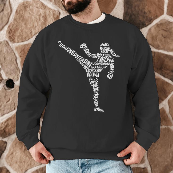 Muay Thai Martial Arts Typography Kickboxer Girls Kickboxing Men Graphic Sweatshirt