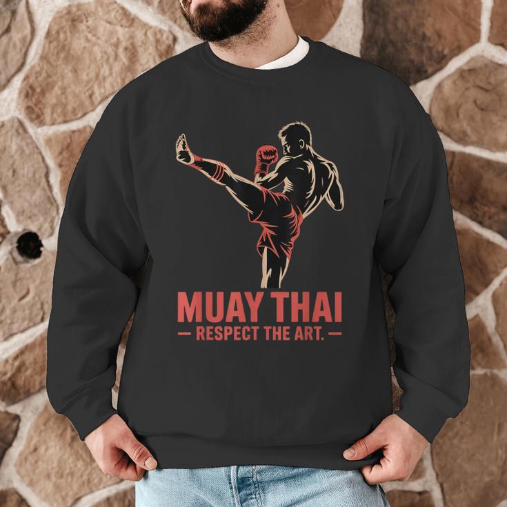 Muay Thai Respect The Art Martial Arts Kickboxing MMA Men Graphic Sweatshirt