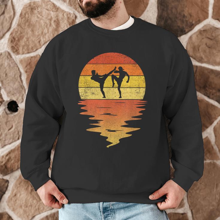 Muay Thai Shirt Retro Sunset 70s Vintage Muay Thai Men Graphic Sweatshirt