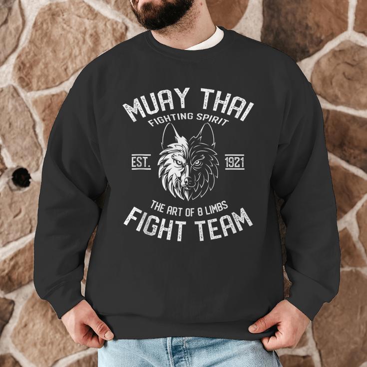 Muay Thai Wolf Fight Team Nak Muay Kickboxing Men Graphic Sweatshirt Muay Thai Wolf Fight Team Nak Muay Kickboxing Men Graphic Sweatshirt