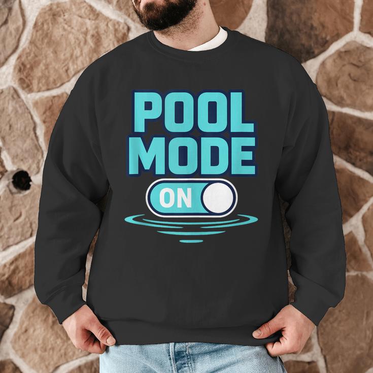 Pool Mode On Summer Swimming Vacation Men Graphic Sweatshirt Pool Mode On Summer Swimming Vacation Men Graphic Sweatshirt