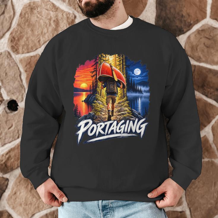 Portaging Canoe Wilderness Adventure Scenic Graphic Men Graphic Sweatshirt Portaging Canoe Wilderness Adventure Scenic Graphic Men Graphic Sweatshirt