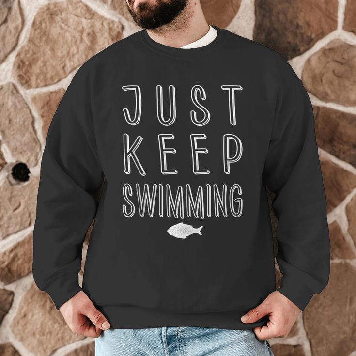 Pretty Fish Just Keep Swimming Men Graphic Sweatshirt Pretty Fish Just Keep Swimming Men Graphic Sweatshirt