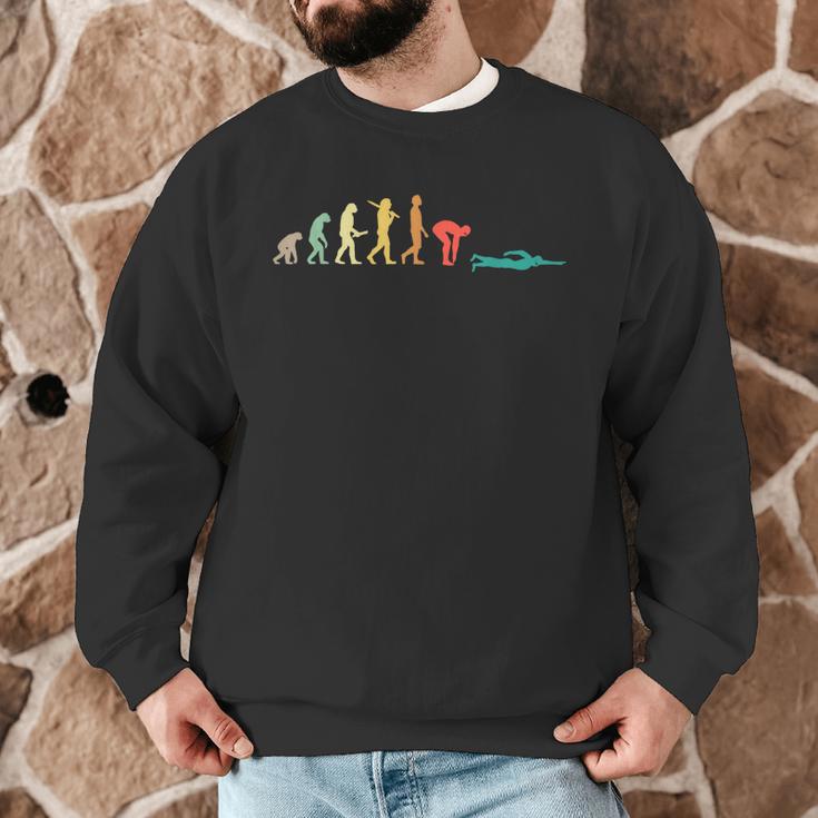 Retro Swimming Evolution For Swimmers Small Men Graphic Sweatshirt Retro Swimming Evolution For Swimmers Small Men Graphic Sweatshirt