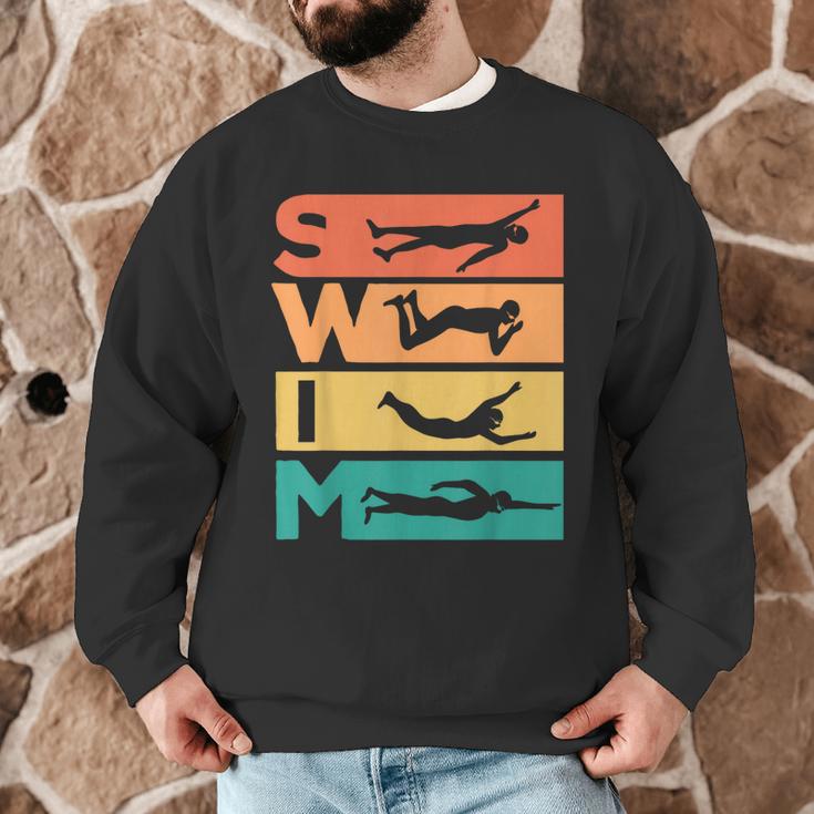 Retro Vintage Swimming For Swimmers Men Graphic Sweatshirt Retro Vintage Swimming For Swimmers Men Graphic Sweatshirt