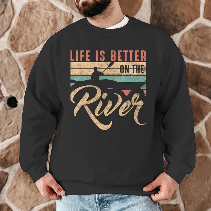 Rowing Canoe Kajak Life Is Better On The River Men Graphic Sweatshirt
