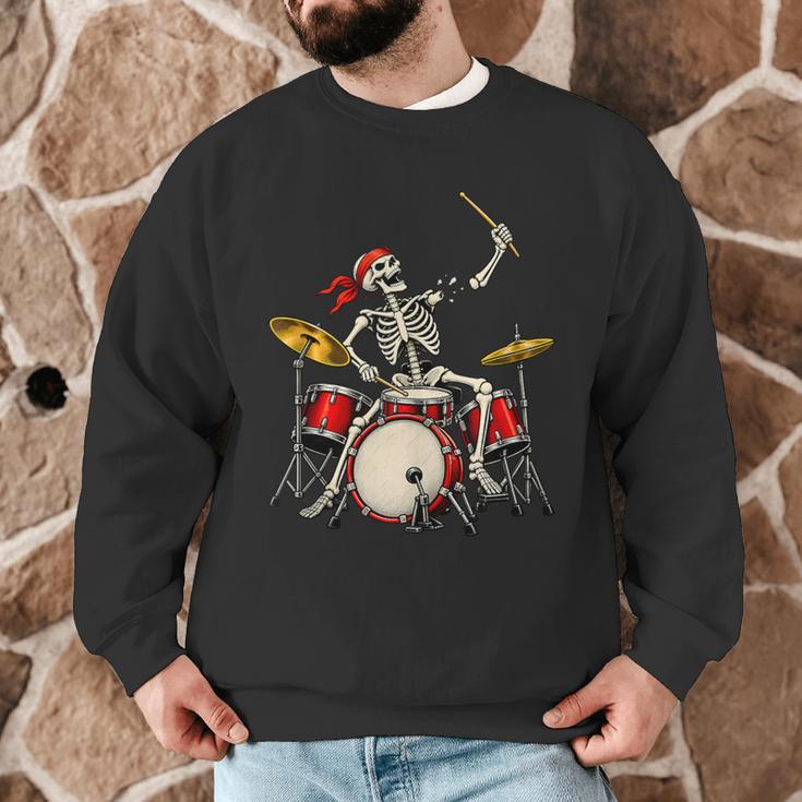Skeleton Drummer Skull Drum Kit Halloween Sleeveless Men Graphic Sweatshirt