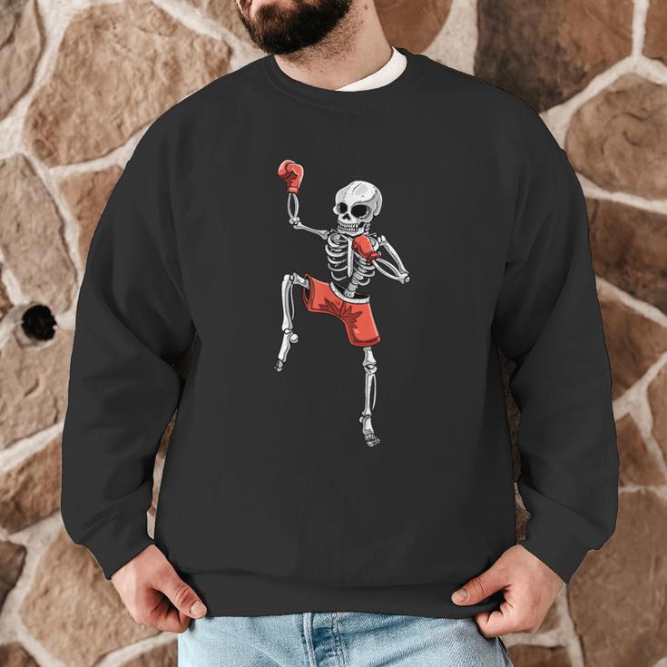 Skeleton Muay Thai Halloween Kickboxing MMA Fighter Costume Men Graphic Sweatshirt Skeleton Muay Thai Halloween Kickboxing MMA Fighter Costume Men Graphic Sweatshirt