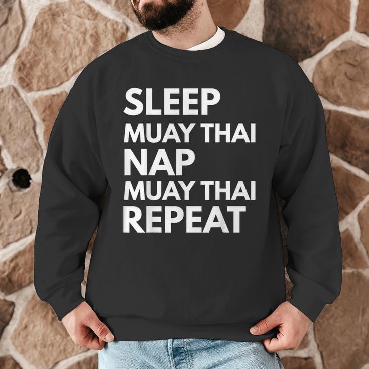 Sleep Nap Muay Thai Repeat Lover Martial Arts Men Graphic Sweatshirt Sleep Nap Muay Thai Repeat Lover Martial Arts Men Graphic Sweatshirt