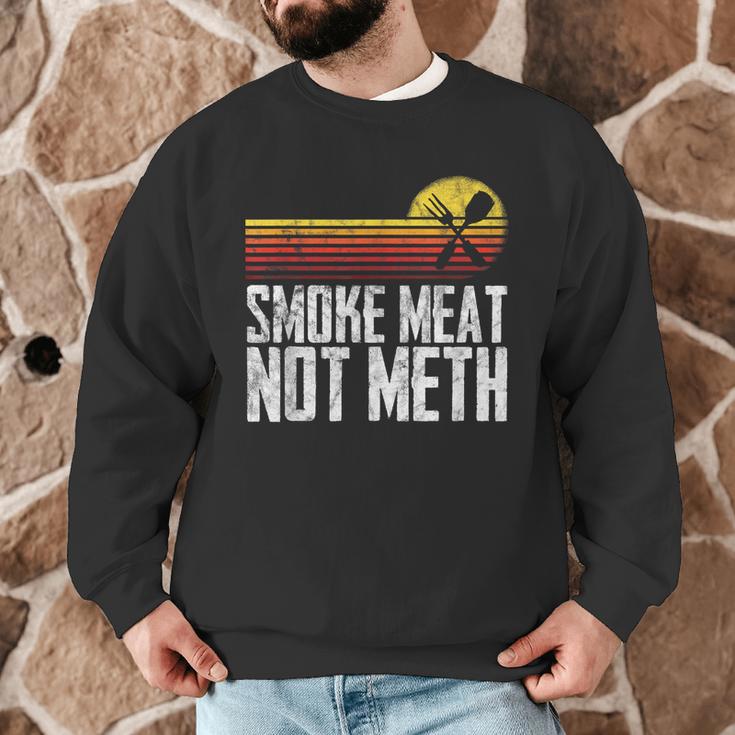 Smoke Meat Not Meth Grilled BBQ Dad Brisket Grilling Men Graphic Sweatshirt