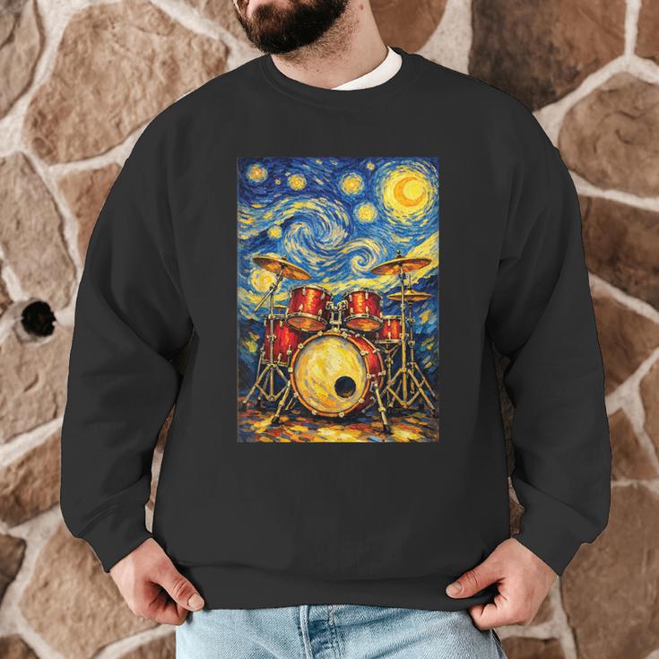 Starry Night Drum Kit Van Gogh Style Art Men Graphic Sweatshirt Starry Night Drum Kit Van Gogh Style Art Men Graphic Sweatshirt