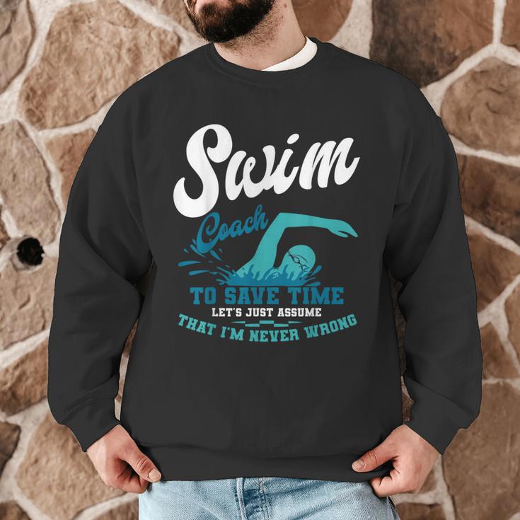 Swim Coach Swimming Lesson Sport Professional Instructor Men Graphic Sweatshirt