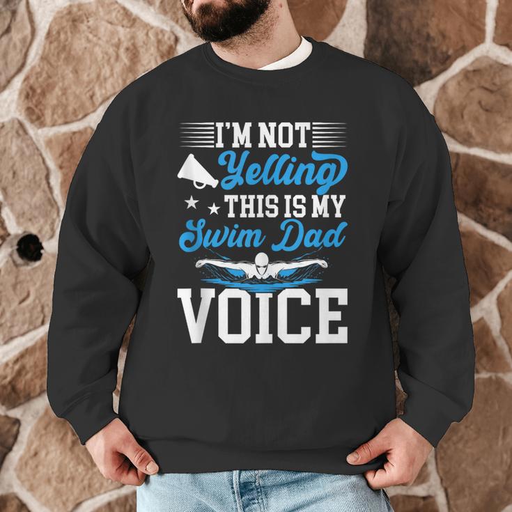 Swim Dad Voice Swimming Dad Of A Swimmer Father Men Graphic Sweatshirt
