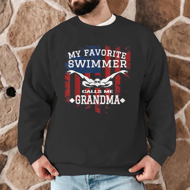 Swim Grandma Tshirt US American Flag Swimming Tee Men Graphic Sweatshirt
