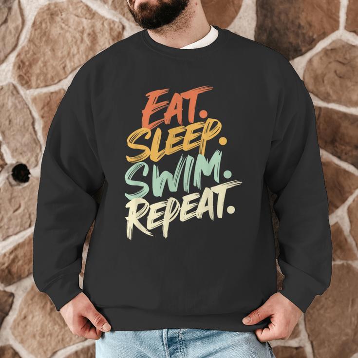 Swimmer Eat Sleep Swim Repeat I Swimming Men Graphic Sweatshirt Swimmer Eat Sleep Swim Repeat I Swimming Men Graphic Sweatshirt