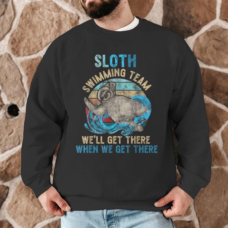 Swimmer Swim Sloth Swimming Team Retro Men Graphic Sweatshirt Swimmer Swim Sloth Swimming Team Retro Men Graphic Sweatshirt