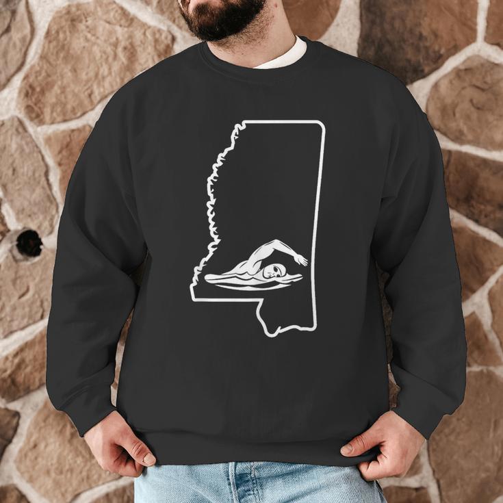 Swimming Apparel Mississippi Swimmer Training Men Graphic Sweatshirt