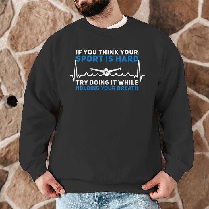 Swimming Apparel For Swim Team Heartbeat Swimmer Men Graphic Sweatshirt