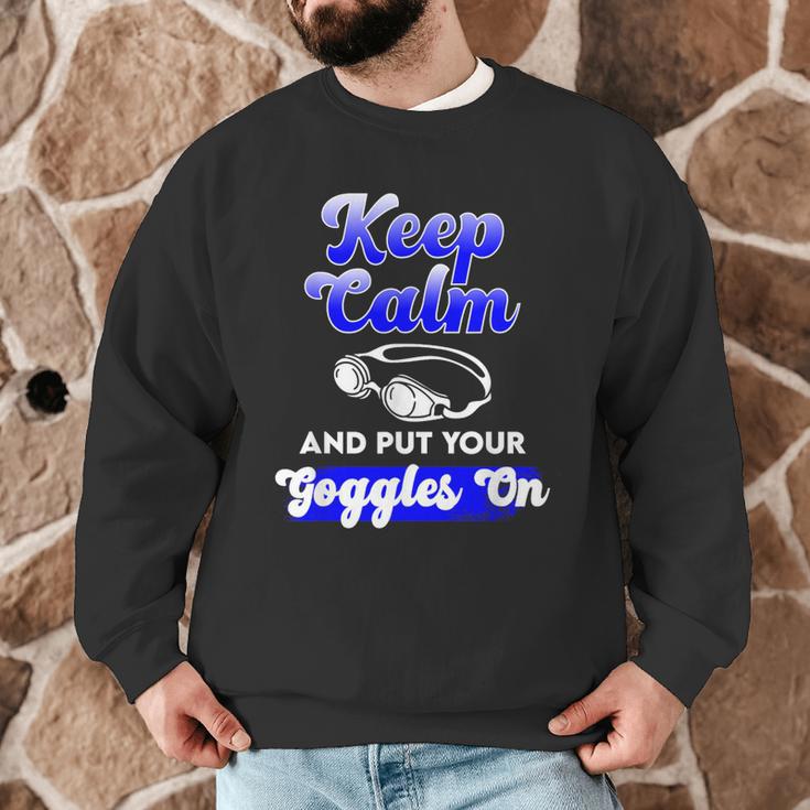 Swimming Goggles Saying Swim Team Gear Men Graphic Sweatshirt