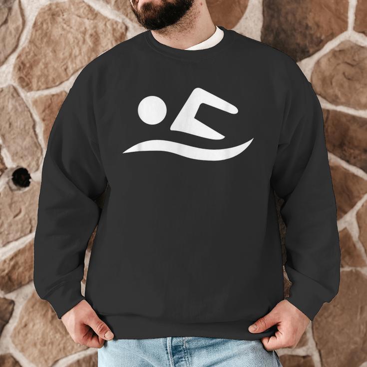 Swimming Silhouette Logo Men Graphic Sweatshirt Swimming Silhouette Logo Men Graphic Sweatshirt
