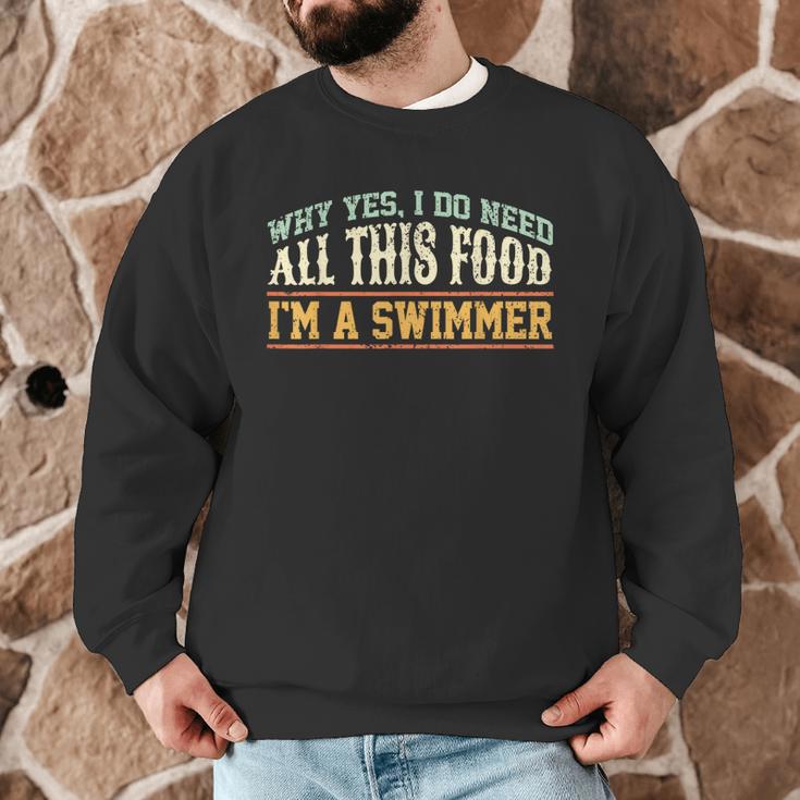 Swimming Swimmer Eating Swim Men Graphic Sweatshirt
