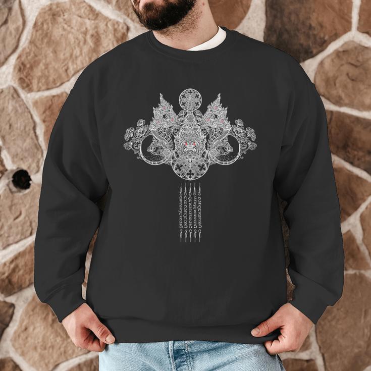 Thai Sak Yant Tattoo Muay Thai Art Men Graphic Sweatshirt