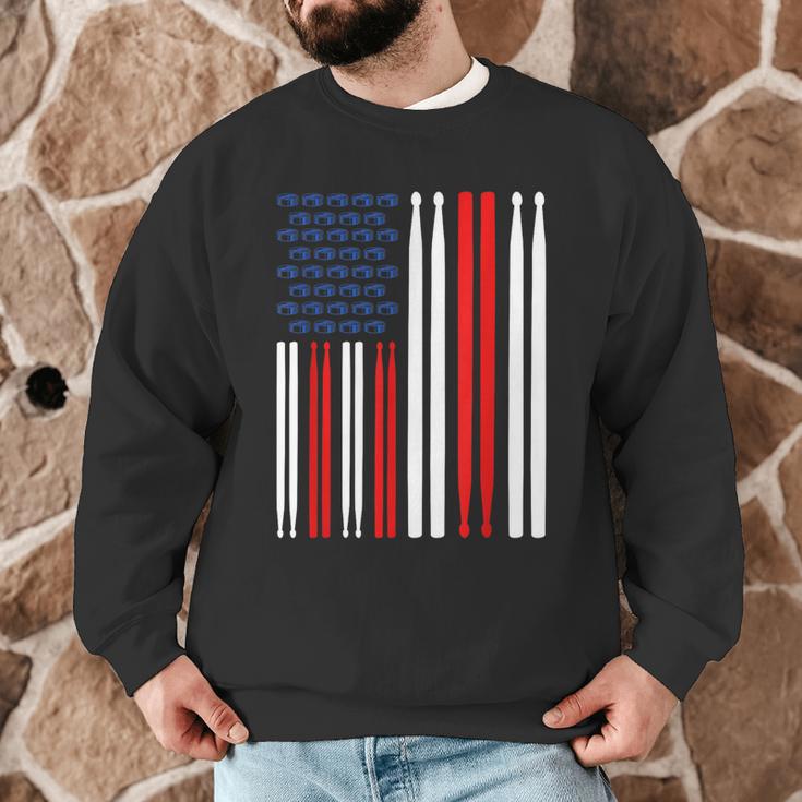 USA Flag Drummer Music Drum Kit Men Graphic Sweatshirt USA Flag Drummer Music Drum Kit Men Graphic Sweatshirt