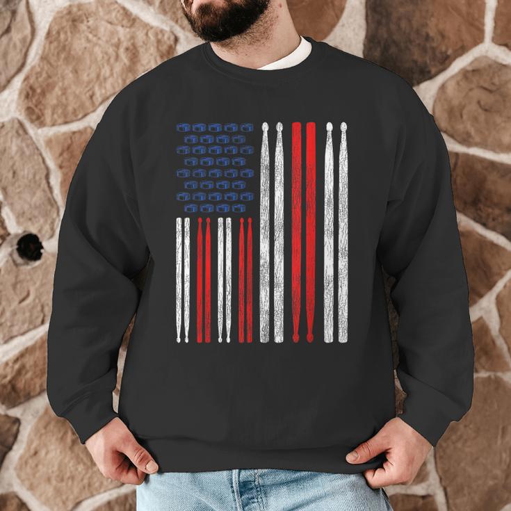 USA Flag Drumsticks Drum Kit Men Graphic Sweatshirt USA Flag Drumsticks Drum Kit Men Graphic Sweatshirt