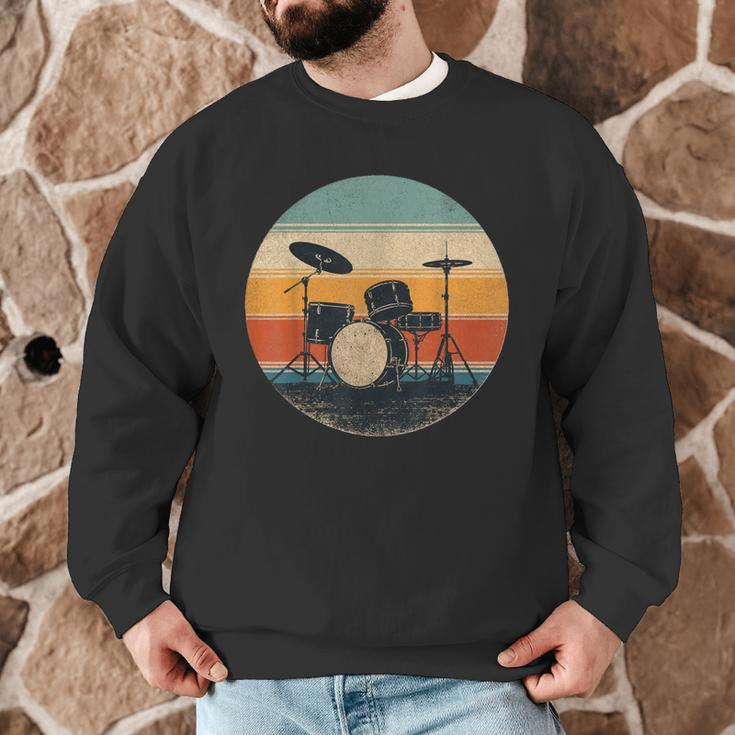 Vintage Drum Kit Silhouette Retro Music Men Graphic Sweatshirt Vintage Drum Kit Silhouette Retro Music Men Graphic Sweatshirt