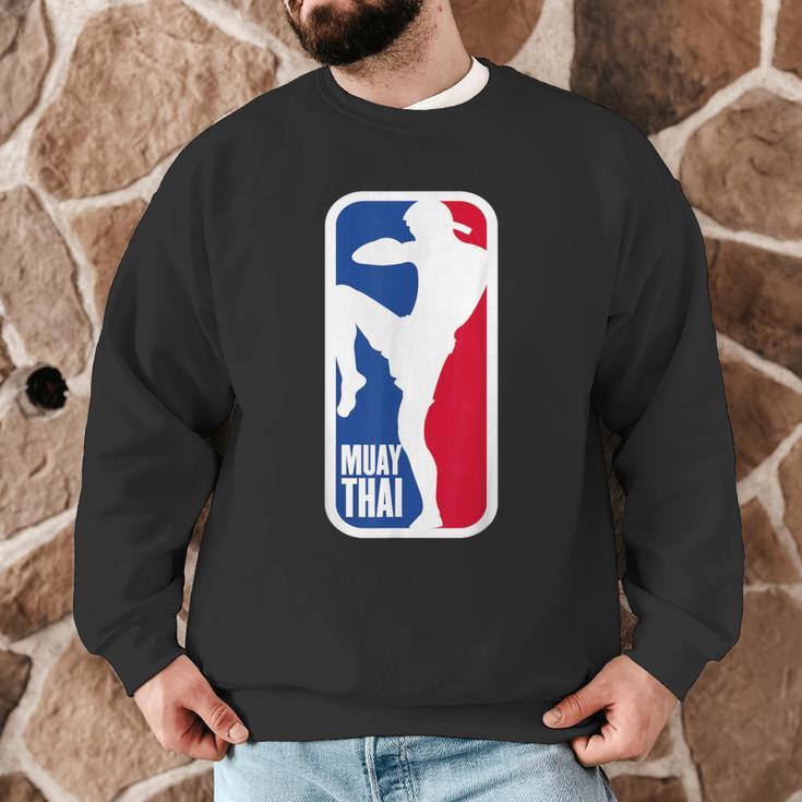 Vintage Muay Thai Fighter MMA Street Fight Kickboxing Club Men Graphic Sweatshirt