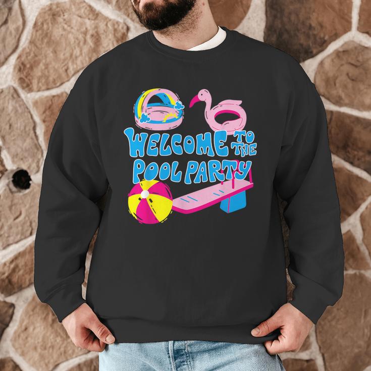Welcome To The Pool Party Birthday Summer Family Swimming Men Graphic Sweatshirt Welcome To The Pool Party Birthday Summer Family Swimming Men Graphic Sweatshirt