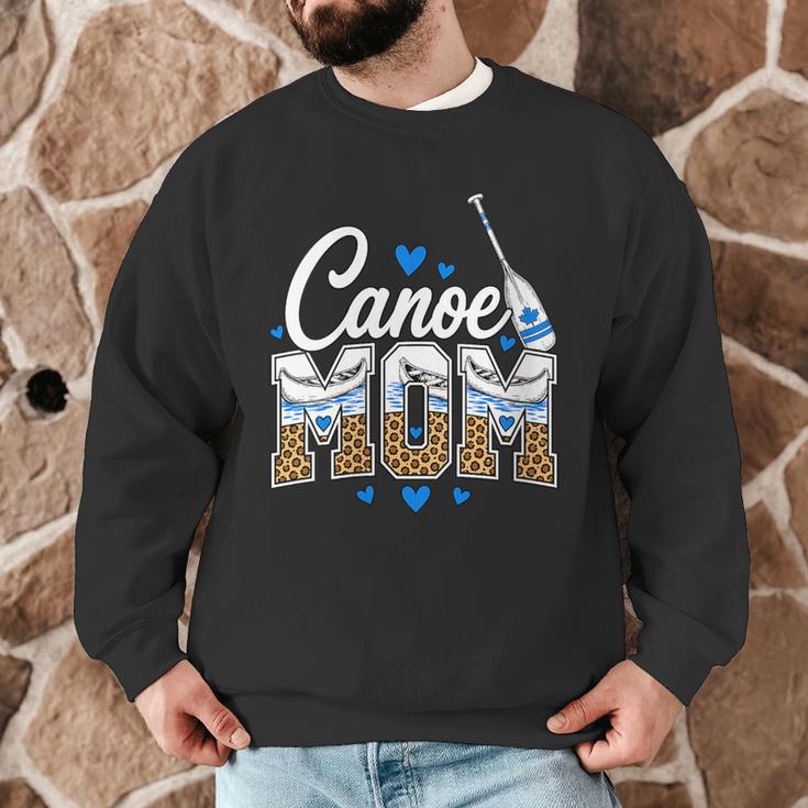 Women's Canoe Mom Leopard Print Paddle River Lake Sport Mother Men Graphic Sweatshirt