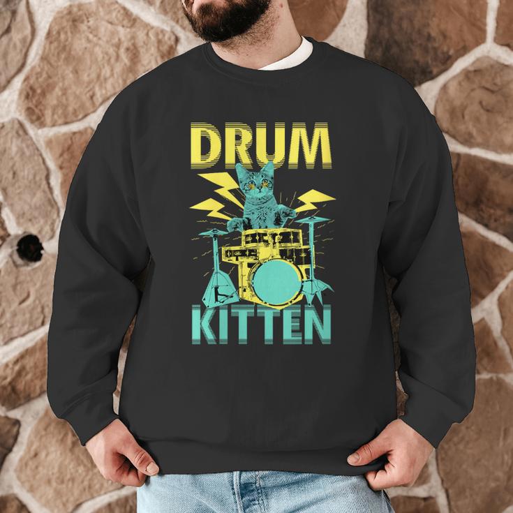 Women's Cute Drummer Cat Drum Kitten Men Graphic Sweatshirt