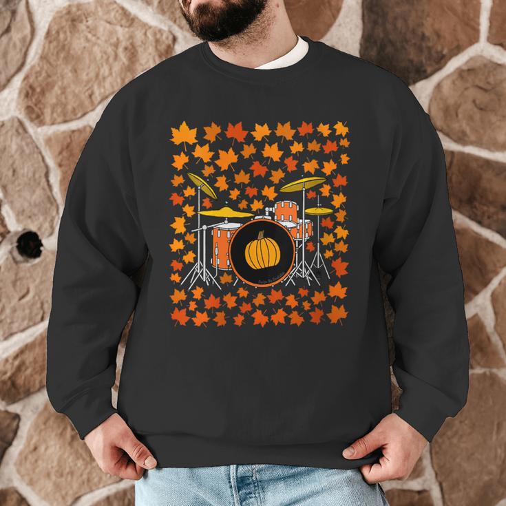 Women's Drum Kit With Leaves Fall Drummer Autumn Musician Men Graphic Sweatshirt Women's Drum Kit With Leaves Fall Drummer Autumn Musician Men Graphic Sweatshirt