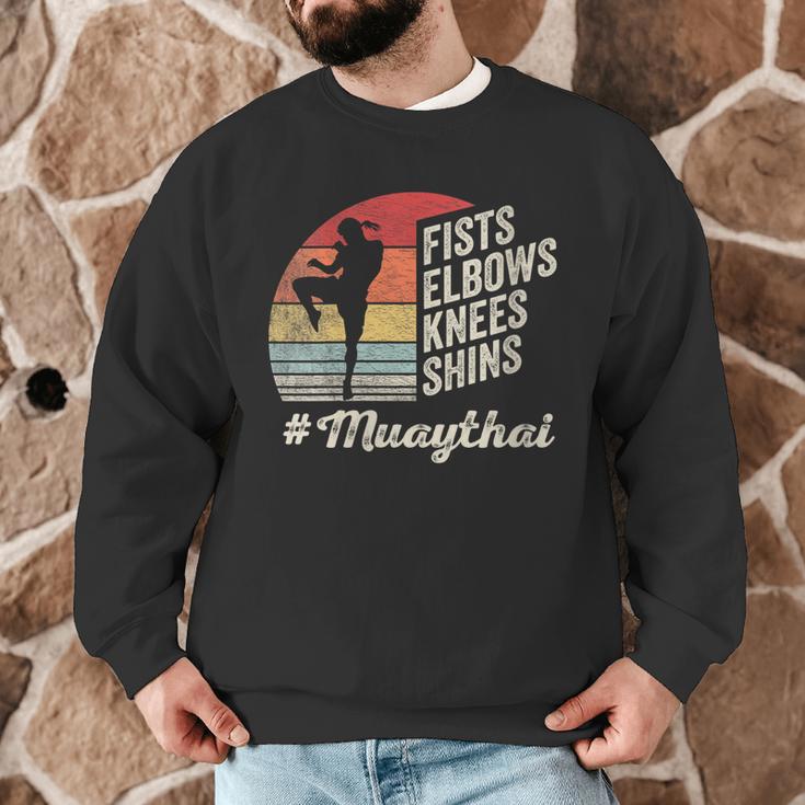 Women's Muay Thai Martial Arts Fighter Retro Vintage Sunset Graphic Men Graphic Sweatshirt