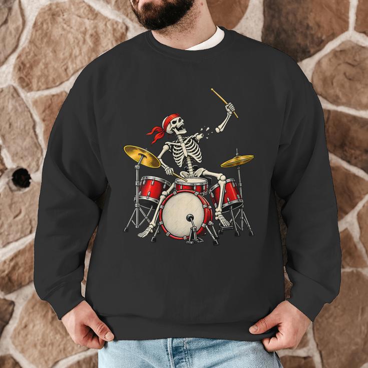 Women's Skeleton Drummer Skull Drum Kit Halloween Men Graphic Sweatshirt Women's Skeleton Drummer Skull Drum Kit Halloween Men Graphic Sweatshirt