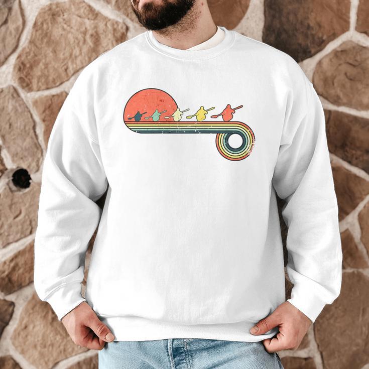Canoe Retro Vintage Sunset Rainbow Raglan Baseball Tee Men Graphic Sweatshirt