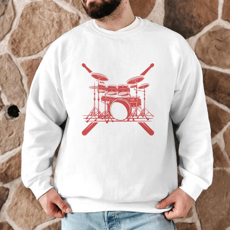 Drum Kit Percussion For Drummer Percussionist Musician Sweatshirt Men Graphic Sweatshirt